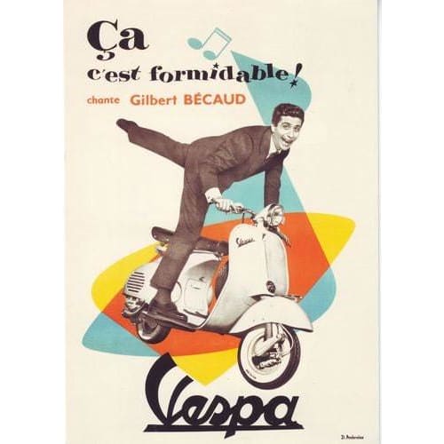 1960’s Vespa Scooter French Advertising Poster A3 / A2 Print