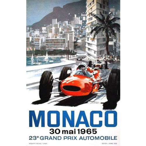 1965 Monaco Grand Prix Poster A3/A2/A1 Print - Posters 