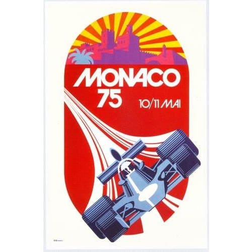 1975 Monaco Grand Prix Poster A3/A2/A1 Print - Posters 