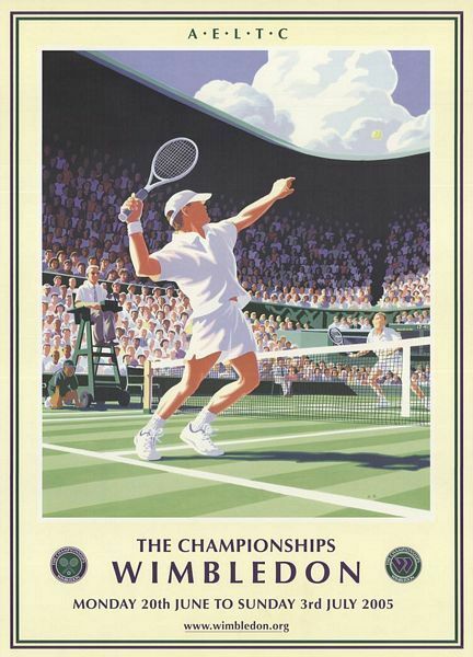 Vintage 2005 Wimbledon Tennis Championships Poster A3 Print