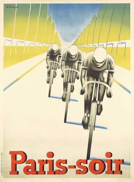 Vintage Paris Tour de France Cycling Poster A3 Print