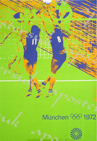 1972 Munich Olympics Volleyball Poster A3/A4 Print