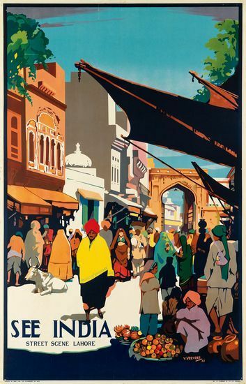 Vintage Lahore India Pakistan Tourism Poster A3 Print