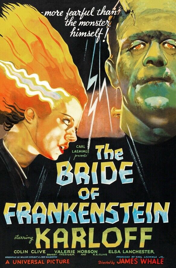 1935 BRIDE OF FRANKENSTEIN CLASSIC HORROR MOVIE POSTER  A3 RE PRINT