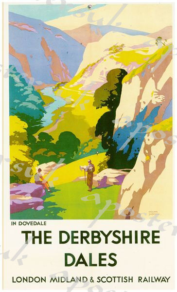 Vintage LMS Dovedale Peak District Derbyshire Railway Poster A4/A3/A2/A1 Print