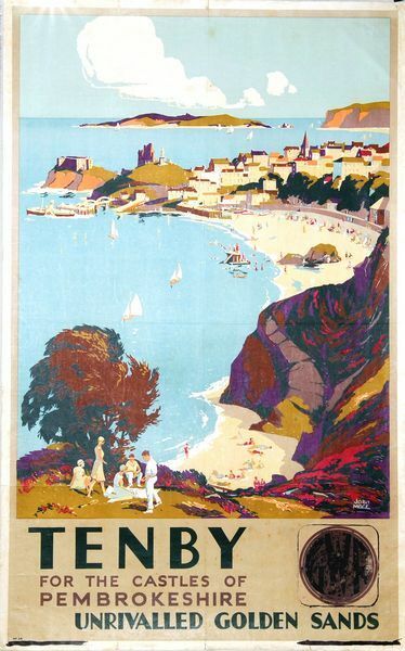 Vintage GWR Tenby Pembrokeshire Railway Poster A3 Print