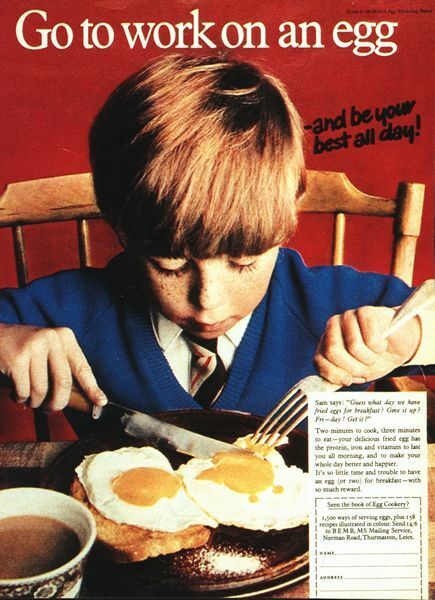 Vintage Go To Work On An Egg Advertisement Poster A3/A2/A1 Print