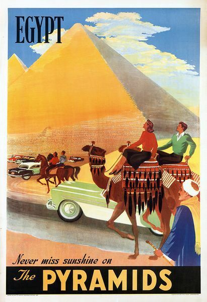Vintage Egypt Tourism Pyramids Poster  A3 Print