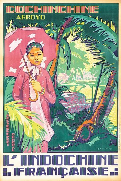 Vintage French Indo China Vietnam Tourism  Poster   A3 Print