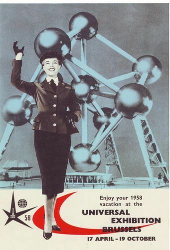 1958 World Expo Brussels Belgium Atomium Poster A3 Reprint