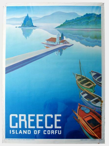 Vintage Greek Corfu Tourism  Poster A3 Print