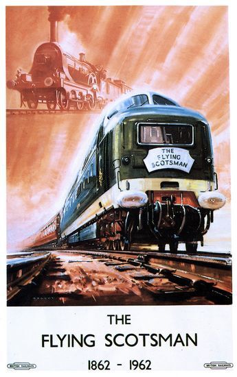 Vintage 1962 British Rail Flying Scotsman Centenary Poster  A3 Print