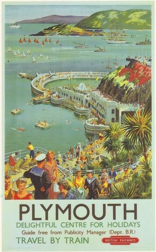 1950's British Railway Plymouth A3 Poster Reprint