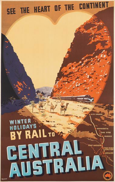 Vintage Central Australia Ghan Tourism Poster A3 Print