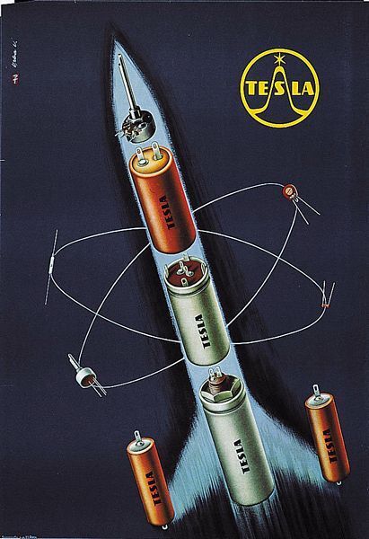 Vintage Tesla Electronics Company Advertising Poster A3 Print