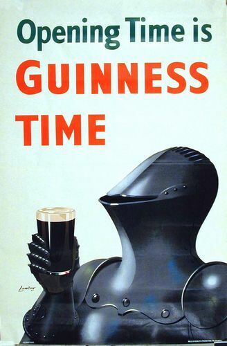 Vintage Opening Time Is Guinness Time Advertisement Poster Print A3/A4