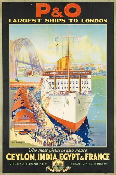 Vintage PO Cruises to Ceylon India and Egypt Poster A3 Print