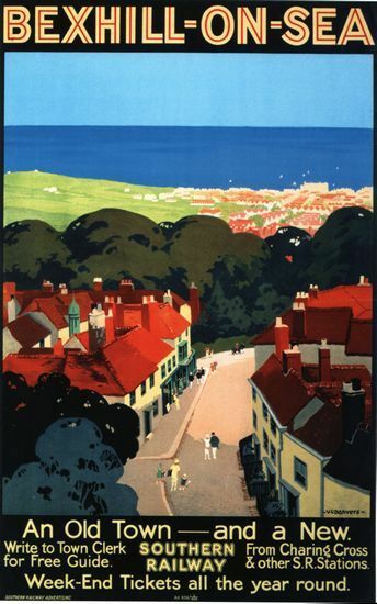 Vintage Southern Railway Bexhill On Sea Railway Poster A3/A2/A1 Print