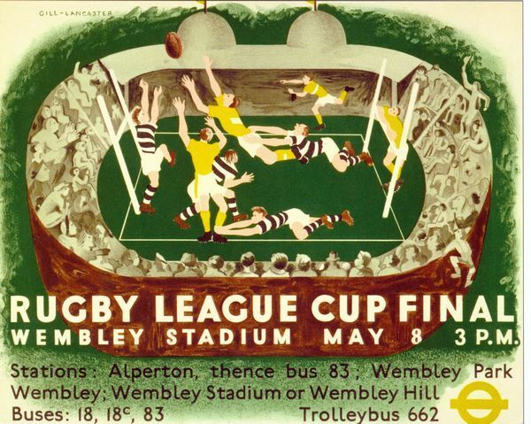 1937 Rugby League Challenge Cup Final Widnes Keighley Poster A3/A2/A1 Print