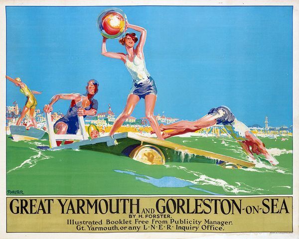 Vintage LNER Great Yarmouth Railway Poster 2  A3 Print