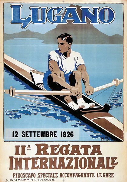 1926 Lugano Rowing Regatta Poster A3 Print