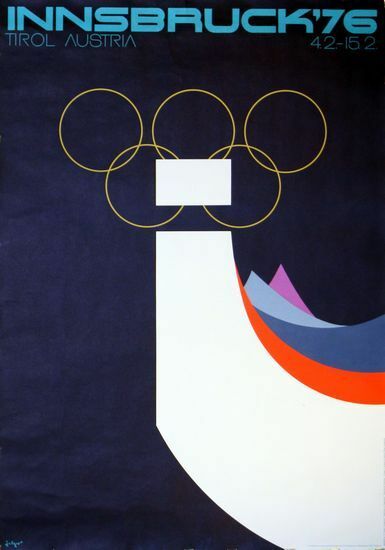 Vintage 1976 Winter Olympics Innsbruck Austria  Poster A3 Print
