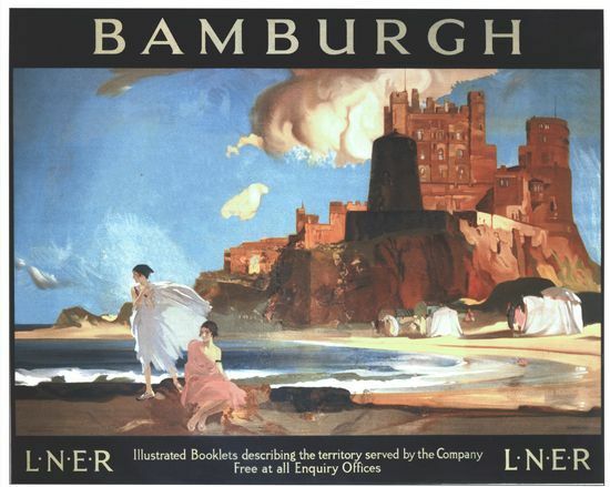 Vintage LNER Bamburgh Northumberland Railway Poster A3/A2/A1 Print