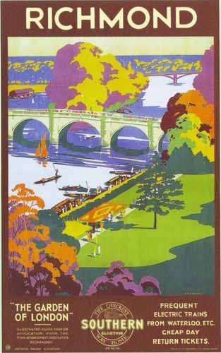 Vintage Southern Railway Richmond upon Thames Poster A3 Print