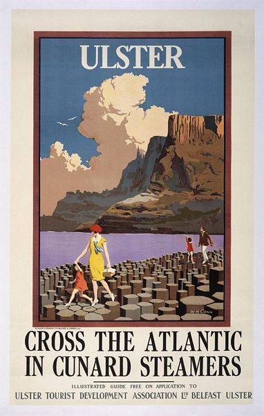 Vintage Cunard Ulster Giants Causeway Poster A3 Print