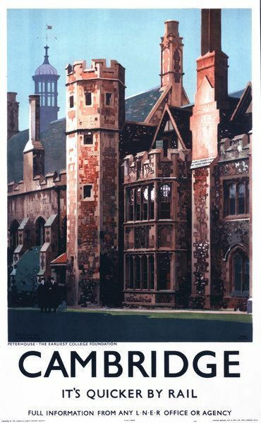 Vintage LNER Cambridge Peterhouse Railway Poster A3/A2/A1 Print