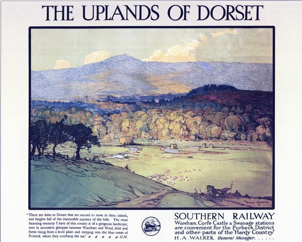 Vintage Southern Rail Dorset Purbeck Wareham Wool Railway Poster A3/A2/A1 Print