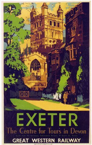 1930's GWR Exeter Railway Poster A3 Reprint