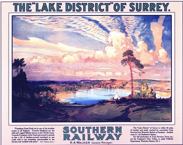 Vintage Southern Frensham Ponds Surrey Railway Poster A3/A2/A1 Print