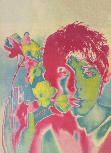 PSYCHEDELIC BEATLES PHOTO PORTRAIT PAUL MC CARTNEY 3 OF 4 SET A3 POSTER  REPRINT