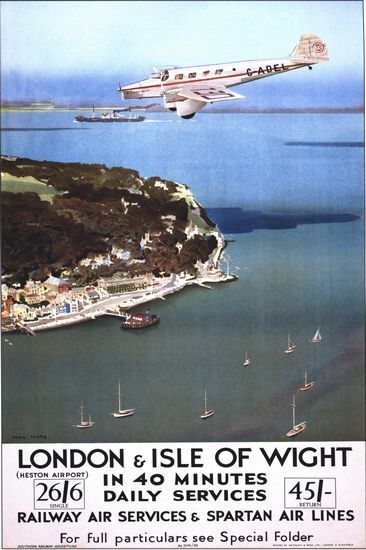 Vintage Southern Railway Flights to Isle of Wight Poster A3/A2/A1 Print