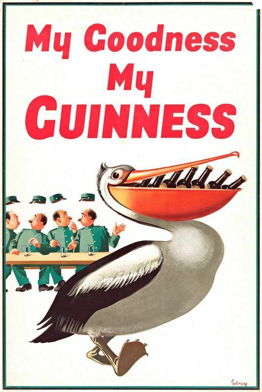 Vintage Guinness Pelican Advertisement Poster Print A3/A4