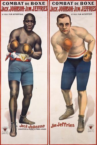 1910 Jack Johnson Jim Jeffries Boxing Poster A3 Print