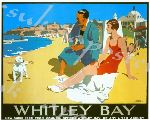 Vintage LNER Whitley Bay Railway Poster A4/A3/A2/A1 Print