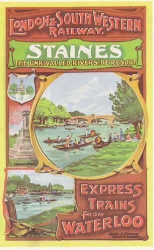 London South Western Railway Staines A3 Poster Reprint – Vintage Poster ...