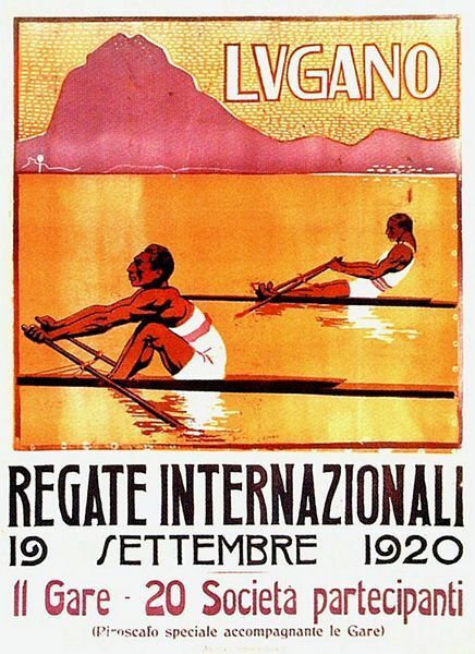 1920 Lugano Rowing Regatta Poster A3 Print