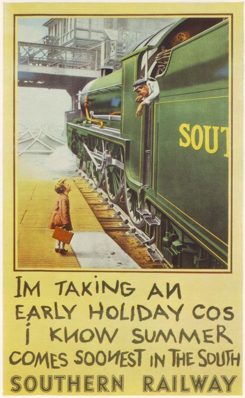 Vintage Southern Railway Holidays Poster A3 / A2 Print