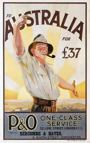 Vintage Emigrate To Australia Travel Poster  A3 Print