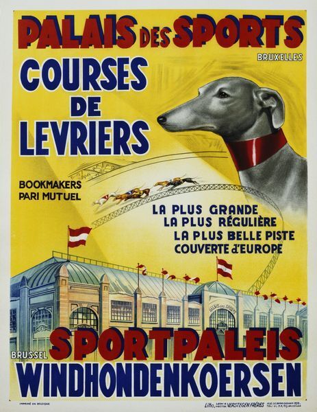 Vintage Belgian Brussels Greyhound Racing Poster A3 Print