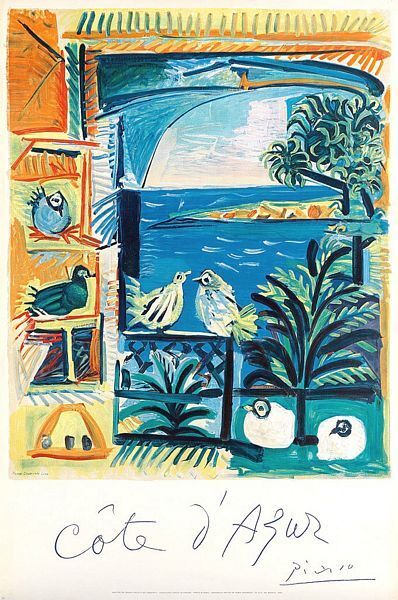 Vintage Cote D'Azur Picasso Tourism Poster A3 Print