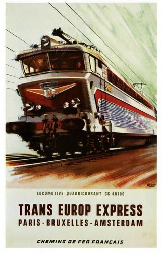 Vintage Trans Europe Express Railway Poster A3 / A2 Print