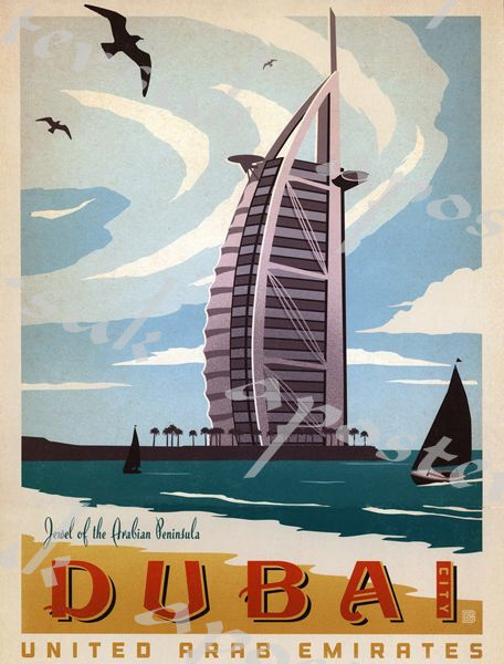 Cool Dubai Tourism Poster A4/A3/A2/A1 Print