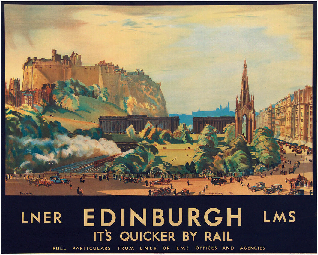 Vintage LNER LMS Edinburgh Railway Poster A3/A2/A1 Print