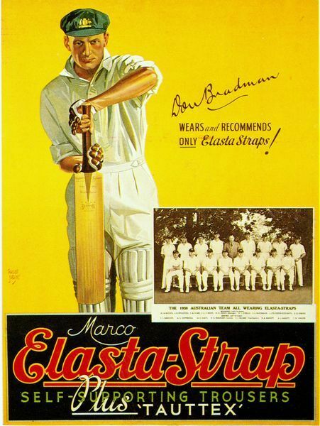 1938 Donald Bradman Cricket Trousers Advert Poster A3/A2/A1 Print