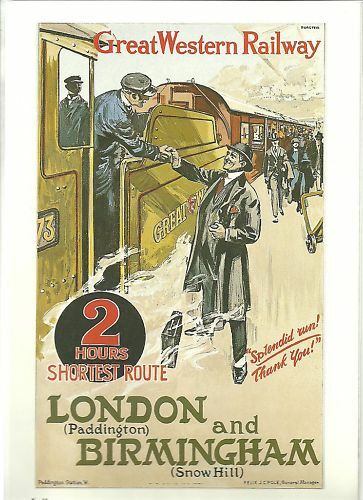 GWR London to Birmingham Railway A3 Poster Reprint