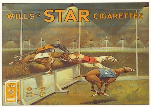 Vintage Wills Cigarettes Greyhound Racing Advertising Poster A3 Reprint
